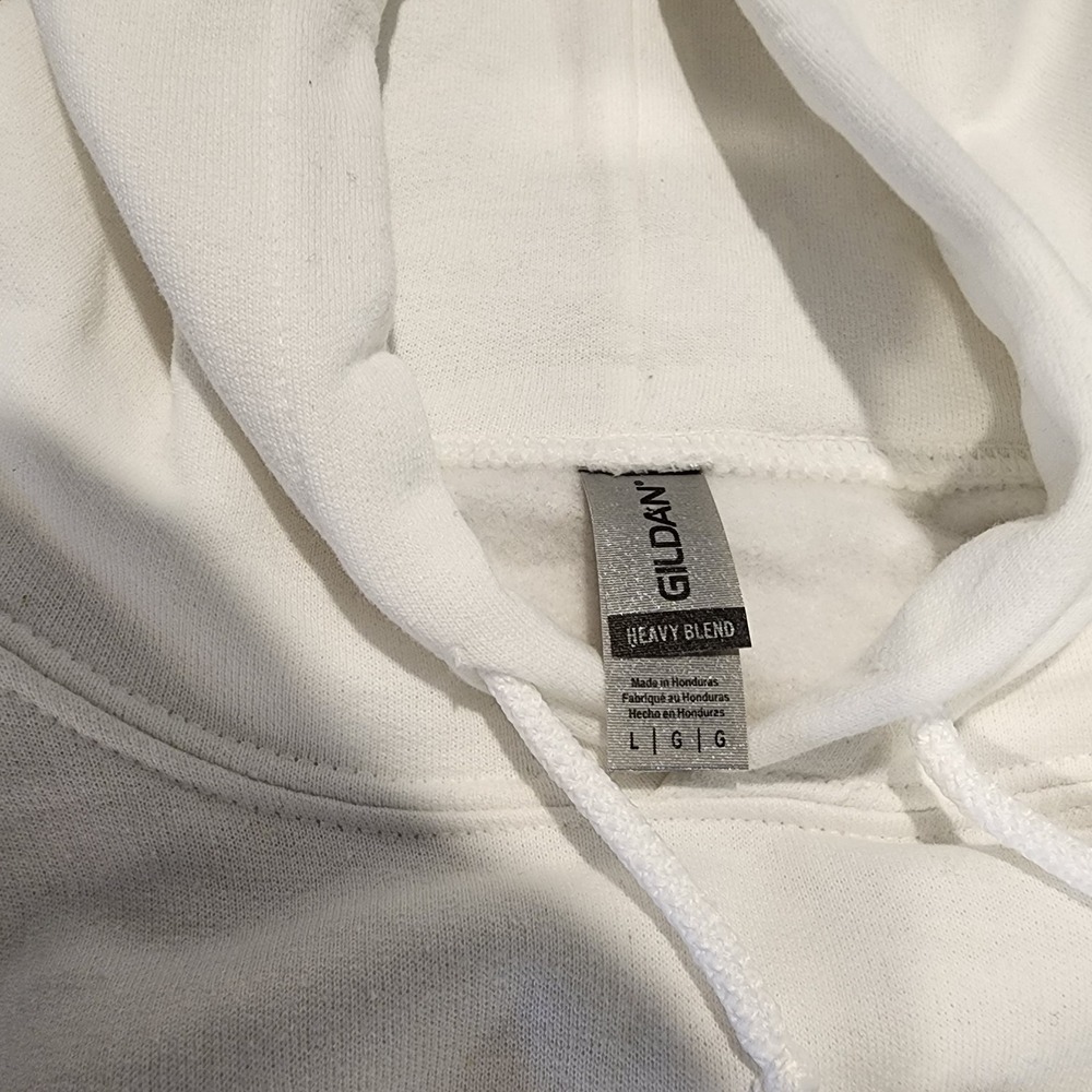 Proud Navy Mom‎ Hoodie Sweatshirt Womens Large White Gildan Pouch Military Pride - Picture 9 of 10